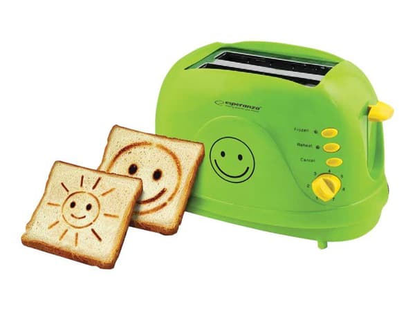 Esperanza SMILEY - Brødrister - 2 skive - 2 Holdere