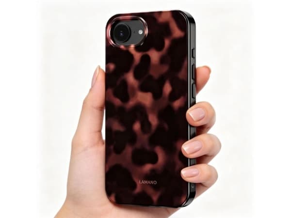 Tech-Protect Lamano MagSafe case for iPhone 16e / 17e - black and brown