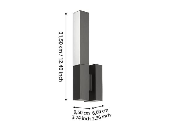 EGLO UGENTO ULKOSEINÄ 2X4,5W 920LM 3000K IP44 MUSTA
