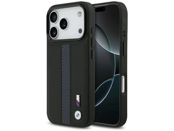 BMW M Perforated Stripe Logo MagSafe Case for iPhone 17 Pro - Blue