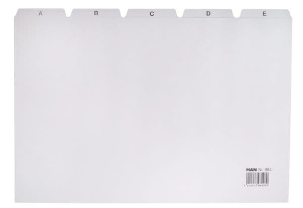HAN Register A-Z, A4 quer, Sort, Grå, 297 mm, 220 mm, 25 stykker