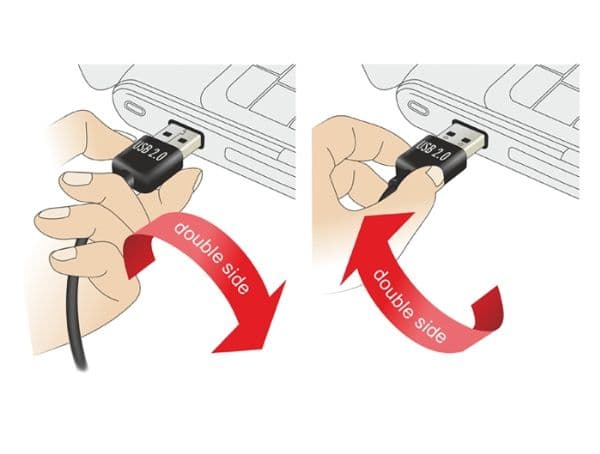 Delock - USB-adapter - USB (hunn) til USB (hann) - svart