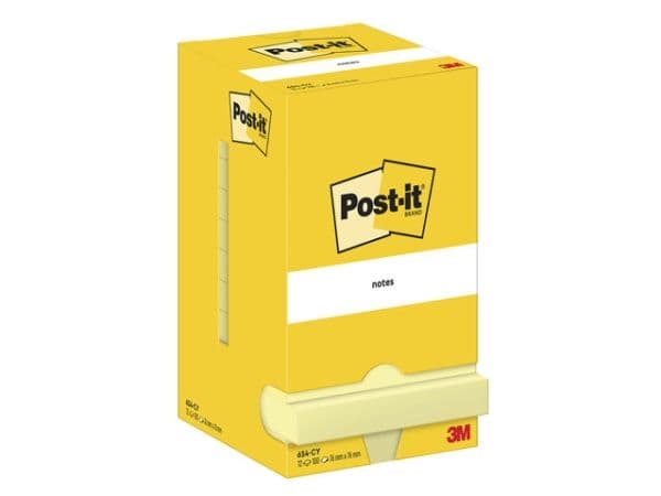 Post-It 654-CY, Torg, Gul, papper, PEFC, 76 mm, 76 mm