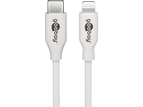 Goobay 39448, 2 m, Lightning, USB C, Hankjønn, Hankjønn, Hvit