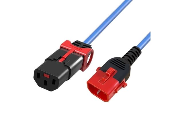 ACT strömkabel C13 - C14 Dual IEC LOCK blå, 1 m (AK5517)