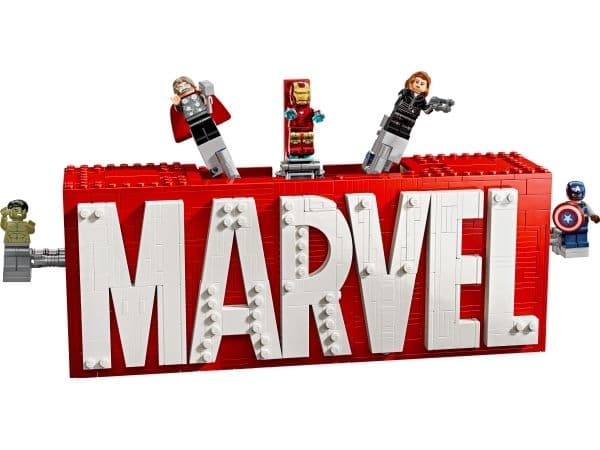 LEGO Super Heroes Marvel 76313 MARVEL logotyp och minifigurer