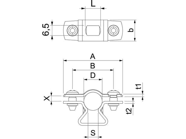 Obo Bettermann =, Stål, Stål, 8 mm, 1,5 mm