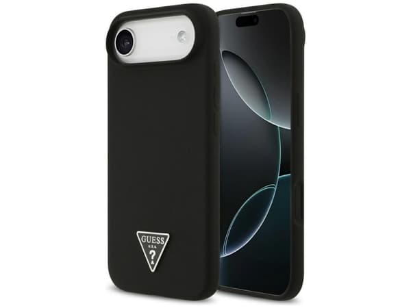 Guess silikone Triangle Logo MagSafe-etui til iPhone Air (svart)