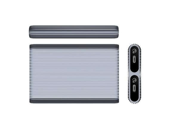 Diskbrønn 2x M.2 SATA+NVME USB-C 3.2 10 Gbps - grå