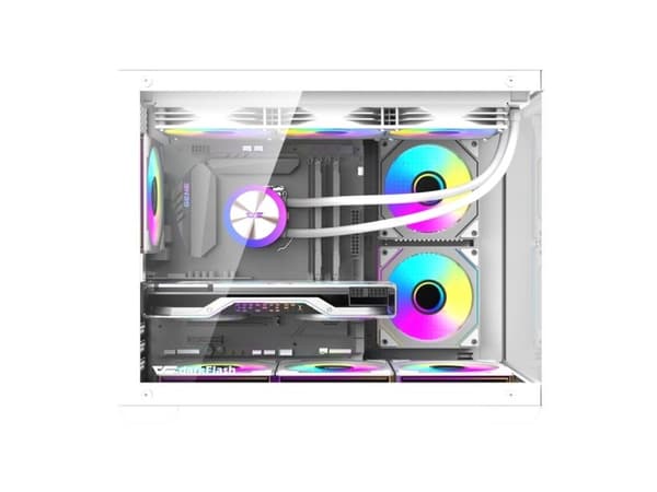 DarkFlash B275 PRO PC-kabinett (hvit) + 6 vifter