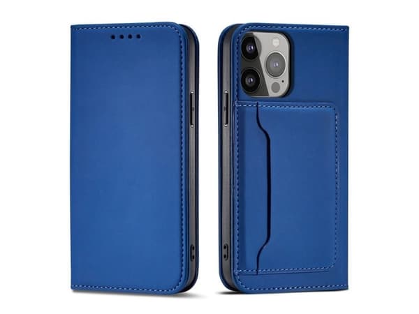 Magnetkortfodral för iPhone 14 Pro - flipfodral plånbok i blå