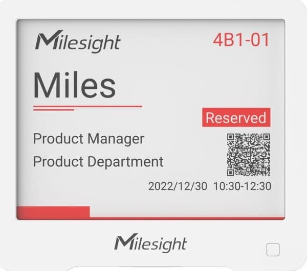 Milesight DS3604 - Display module - IoT, E-ink - trådløs - NFC, LoRaWAN - 868 MHz - hvit
