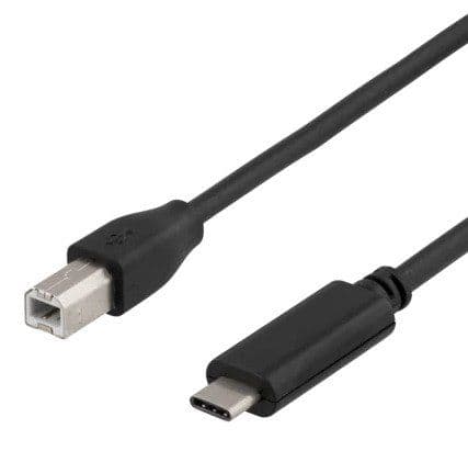 Deltaco USB 2.0 kaapeli, Typ C - Type B , 1m, musta, 1 m, USB C, USB B, USB 2.0, Musta