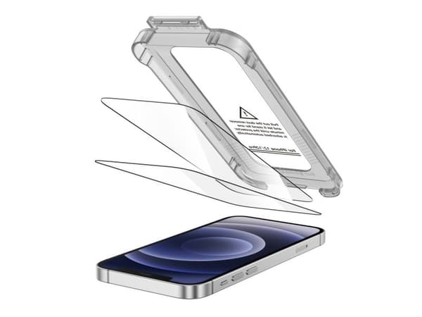 Tech-Protect Quick Set+ 2-pak herdet glass til iPhone 12 / 12 Pro - Svart