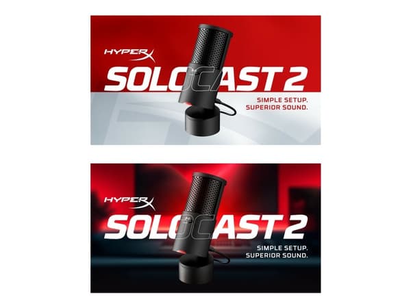 HyperX SoloCast 2 USB-mikrofon för gaming & streaming - black