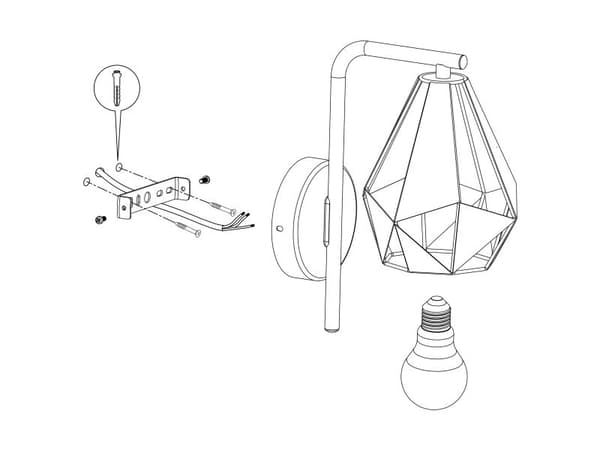 EGLO CARLTON 4 vegglampe sort/kobber