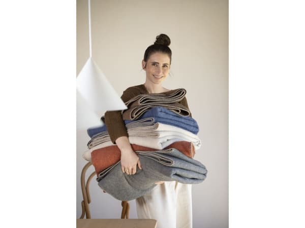 Fussenegger MERANO wool-blend throw "terra Cotta 160x200 cm