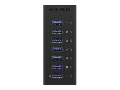 ICY BOX IB-AC618 - Hub - 7 x SuperSpeed USB 3.0 - stasjonær