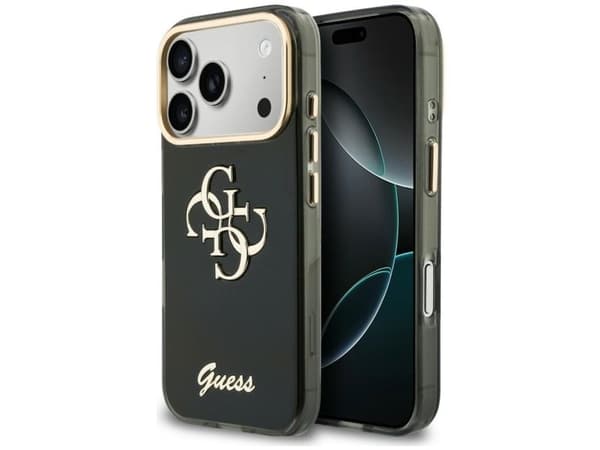 Guess IML 4G Script Metal Case for iPhone 17 Pro Max / 18 Pro Max - Black