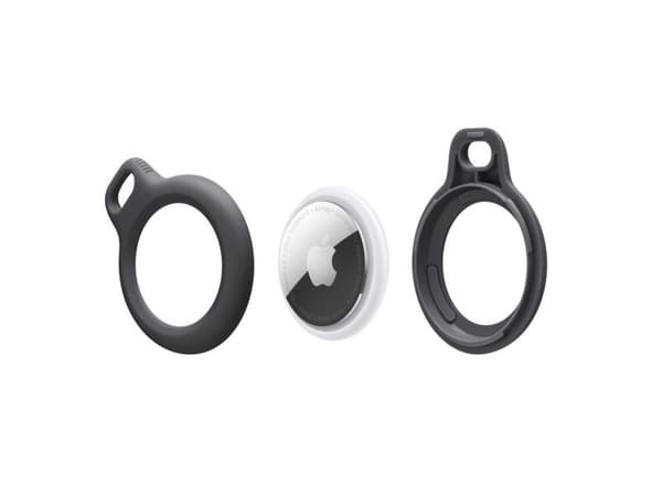 Tech-Protect Rough-etui til Apple AirTag med ring - Svart