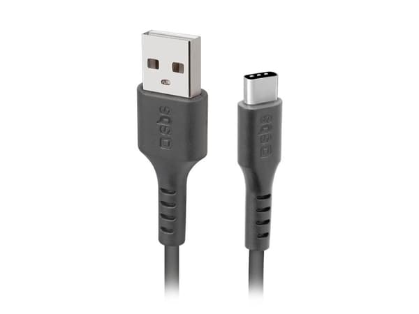 SBS Mobile USB-A - USB-C 2 m USB-kaapeli Musta (1027841)