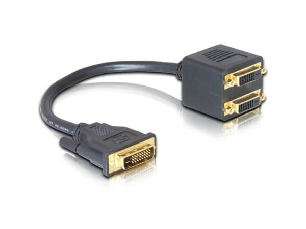 Delock - DVI-adapter - DVI-D (hann) til DVI-D (hunn) - 20 cm
