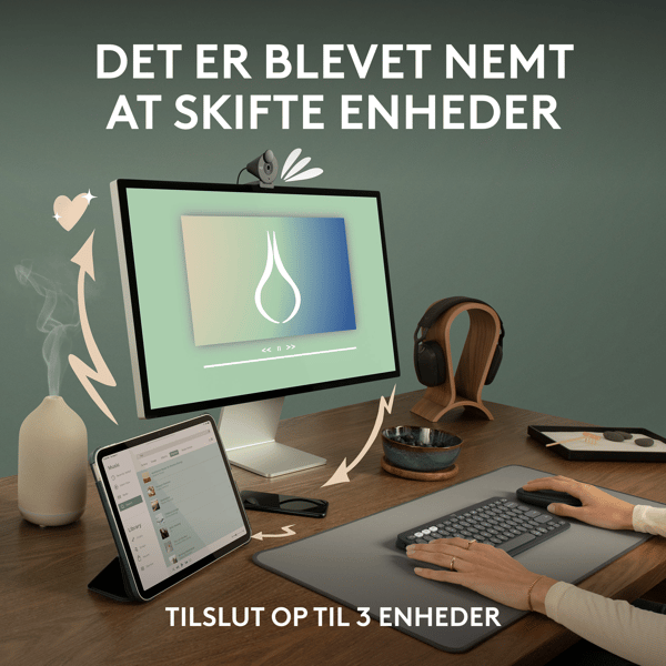 Logitech® | Pebble Mouse 2 (M350s) - Mus - optisk - 3 knappar - trådlös - Bluetooth - Tonal-Graphite