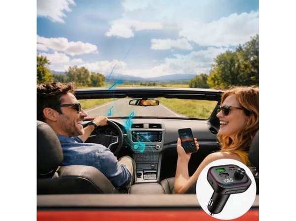 Tech-Protect CC07 3-port PD 54W billader + Bluetooth FM-sender - svart
