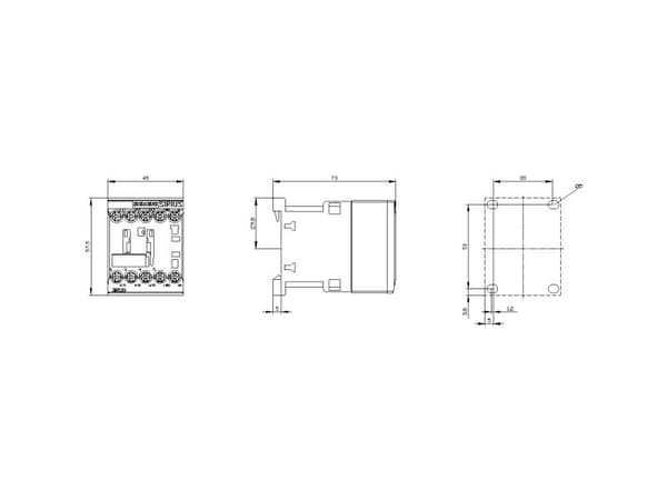 Siemens 3RT2017-1BB41, Kontaktor, Sort, Vekselstrøm/jämnström, 294 g, 61,5 mm, 50 mm