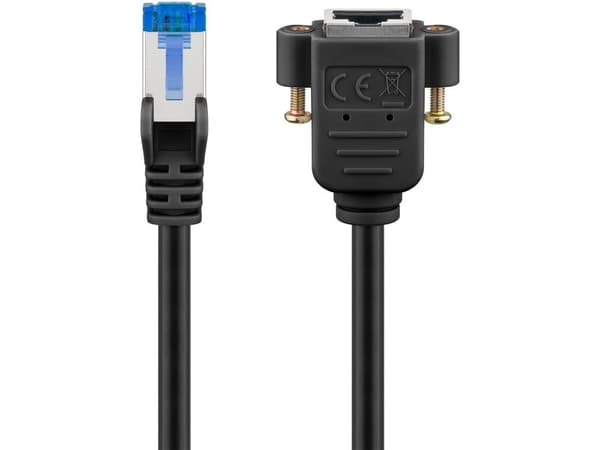 Goobay CAT 6A jatkokaapeli, S/FTP (PiMF), musta (65641)