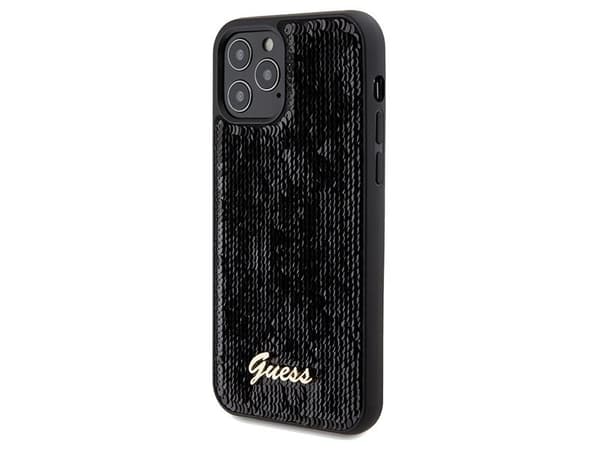 Guess GUHCP12MPSFDGSK iPhone 12/12 Pro 6.1" black/black hardcase Sequin Script Metal