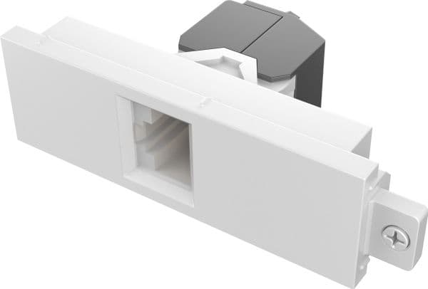 Vision Techconnect - Modulär insättning - anslutningsplatta monterbar - CAT 6a - RJ-45 - vit