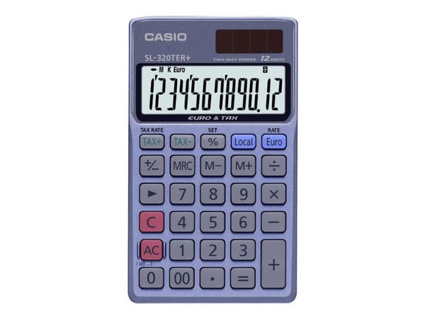 Casio SL-320TER+ - Lommekalkulator - 12 sifre - batteri, solpanel