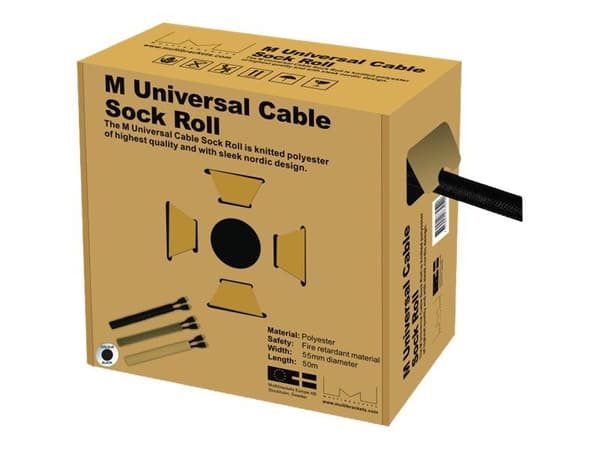 Multibrackets M Universal Cable Sock Roll 55 mm x 50 m - Kabelorganiserare - svart