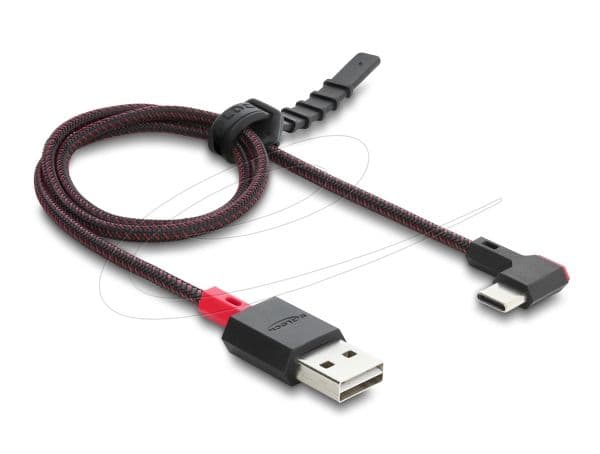 DeLOCK 81545, 0,5 m, USB A, USB C, USB 2.0, Punainen, Musta