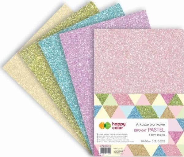 GDD Skumark A4 5st glitter pastell HAPPY COLOR