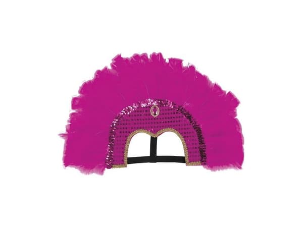 Fuchsia samba fjær hodepynt