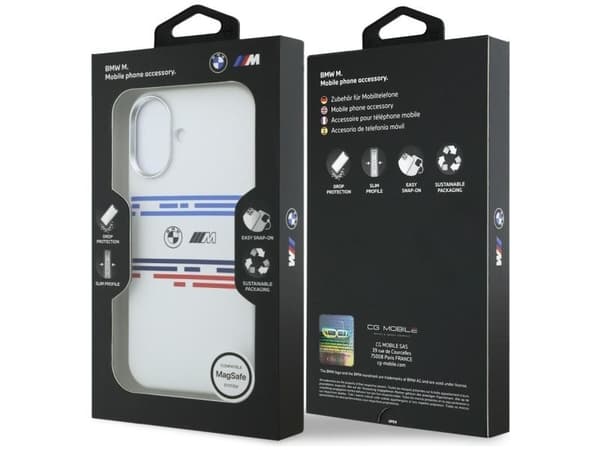 BMW M Silicon Horizontal Line MagSafe Case for iPhone 17 - White