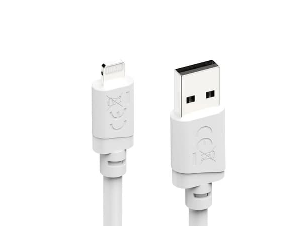 Hama 00201801, 2 m, Lightning, USB A, Hankjønn, Hankjønn, Hvit