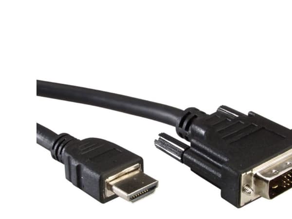 VALUE 11995532, 3 m, HDMI, DVI-D, Hankjønn, Hankjønn, Svart
