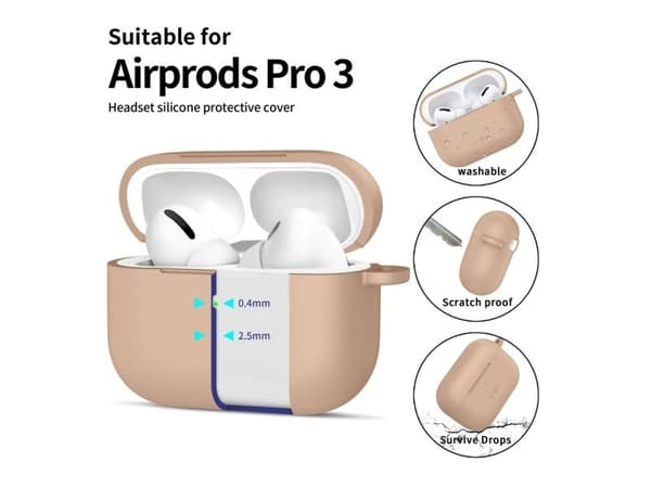 Tech-Protect silikone hook-deksel til AirPods Pro - beige