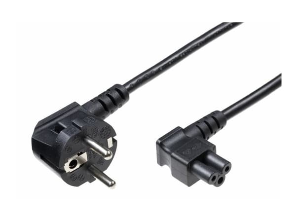 MicroConnect - Strömkabel - IEC 60320 C5 vinklet till ström CEE 7/7 (han) vinklet - 1,8 m - sort