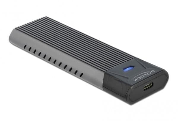 DeLOCK 42638, SSD-kotelo, M.2, PCI Express, 10 Gbit/s, USB-liitettävyys, Musta, Harmaa