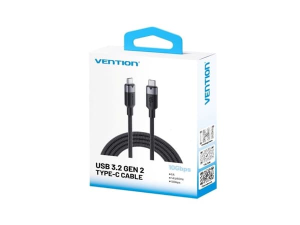 Kabel USB-C do USB-C Vention USB 3.2 5A 10Gbps 1m czarny