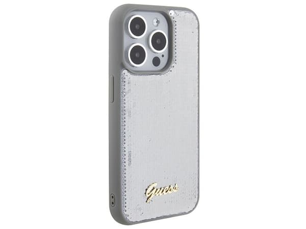 Guess GUHCP15LPSFDGSS iPhone 15 Pro 6.1" silver/silver hardcase Sequin Script Metal