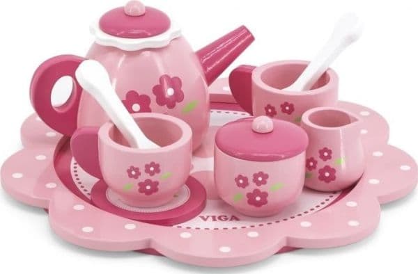 Viga 44543 te- och kaffeservis rosa blommor