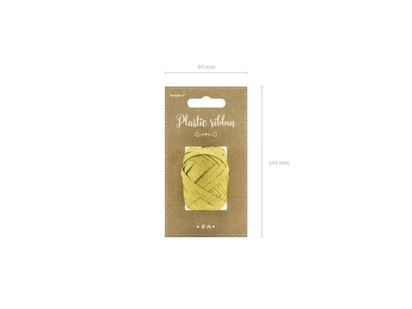 Gavebånd, guld glitter 10m