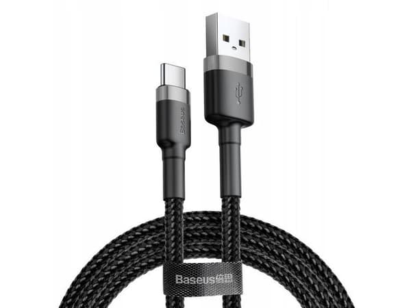 Baseus CATKLF-BG1, 1 m, USB A, USB C, Svart