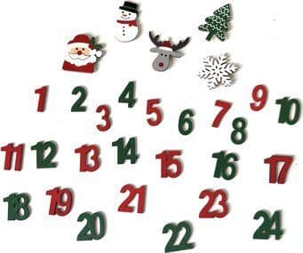 Adventtikalenteri DP Craft Puiset elementit adventtikalenteriin 29kpl