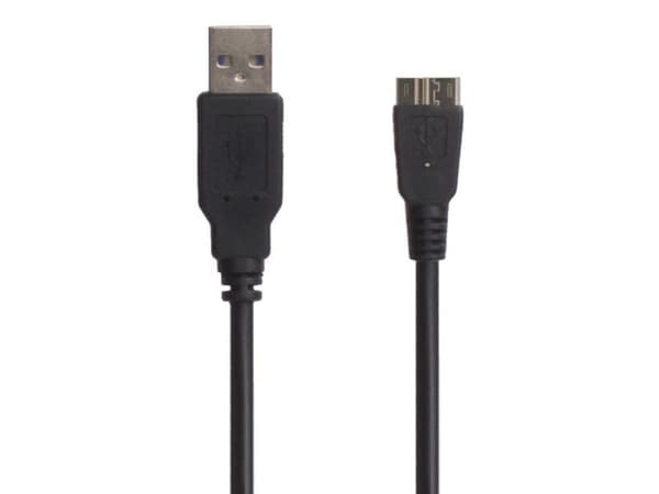 Sinox One USB A - Micro USB 3.0 kabel. 1,8m. Sort